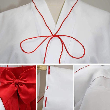 Anime Inuyasha Kikyou Witch Kimono Dress Cosplay Halloween Costume Complete Set AU - Aimall