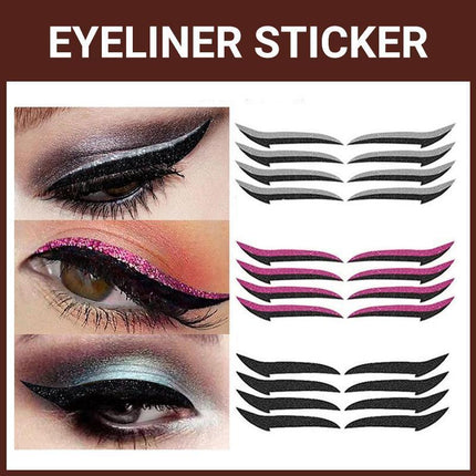 Reusable Eyeliner Stickers Makeup Eye shadow Glitter Eye Cosmetic Eyeliners - Aimall
