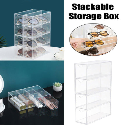 Stackable Acrylic Glasses Sunglasses Display Box Four Layer Drawer Storage