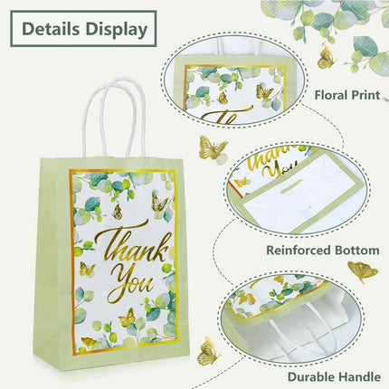 30Pcs Floral Gift Bags Handbags Paper Bags for Party Favors Wedding Decorations