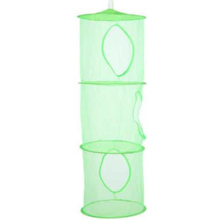 Foldable Clothes Drying Basket Three-layer Hanging Storage Breathable Organizer