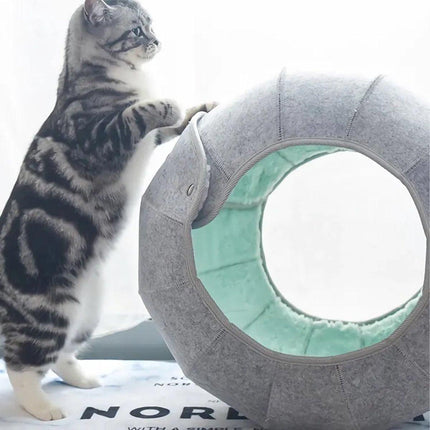 Collapsible Breathable Pet Bed Cat Nest Dog Cave Tunnel Semi Enclosed Mat