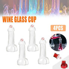 4Pcs Penis Shaped Wine Glass Cup Whiskey Glasses Drinking Cocktail Party Bar - Aimall