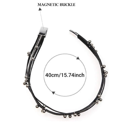Fashion Multilayer Leather Bracelet Men Women Wristband Bangle Creative Jewelry - Aimall