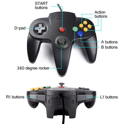 Classic Game Controller Gamepad Joystick for Nintendo 64 N64 System - Aimall