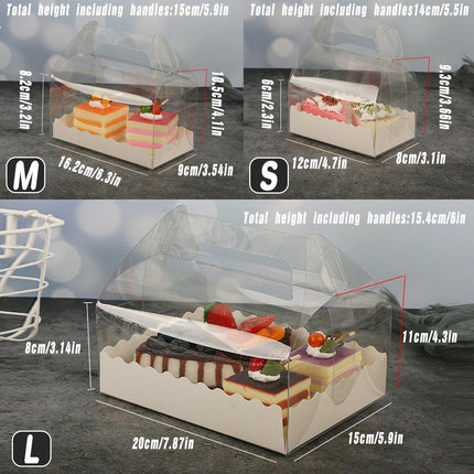 25pcs Transparent Portable Baking Box for Lasagna Mousse Cake Western Point Food