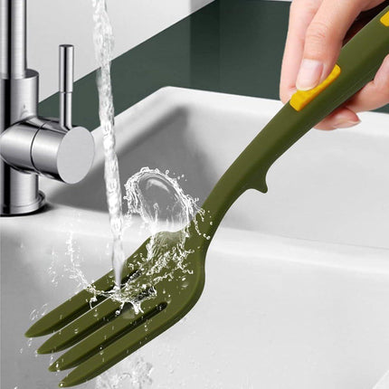 2PCS Silicone Heat Resistant Flexible Cooking Forks Dishwasher Safe Kitchen