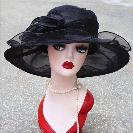 Ladies Large Brim Sun Hat Lightweight Bowler Hat Summer Beach Outdoor Protection