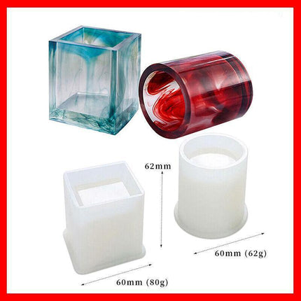 Silicone Mold Resin Epoxy Crystal Crafts Making Brush Pot Pen Holder Mould Diy - Aimall