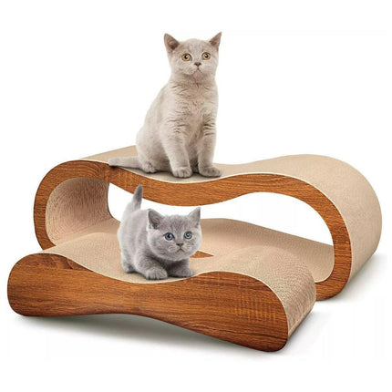 2 in 1 Cat Scratching Lounge Bed Extra Wide Recyclable Cardboard Furniture
