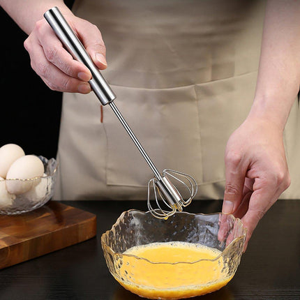 Stainless Steel Semi-Automatic Egg Beater Hand Pressed Kitchen Baking Tool