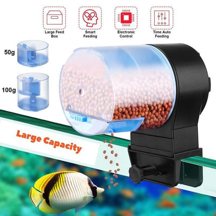 Adjustable Auto Fish Feeder Feeding Aquarium Tank Automatic Food Dispenser Timer - Aimall
