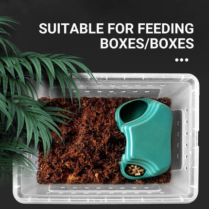 Plastic Reptile Hide Box Cave with Food Basin Easy Clean Snake Hiding Landscape