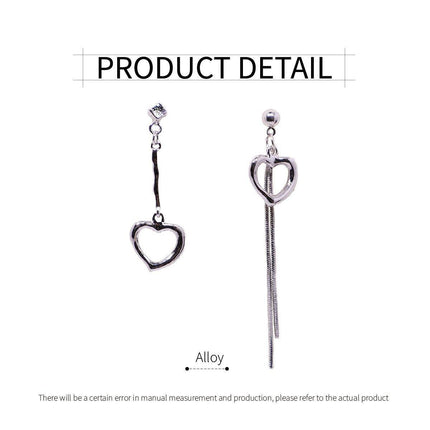 Asymmetrical Love Tassel Earrings Long Drop Dangle Jewelry for Women Fashion