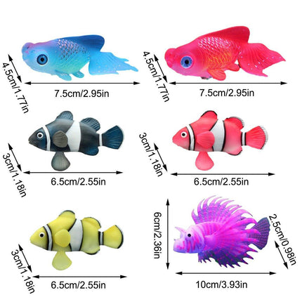 2PCS Artificial Betta Fish Aquarium Decorations Silicone Floating Moving Fish