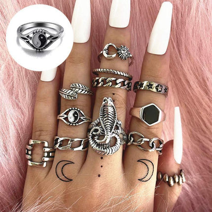 Vintage Boho Knuckle Ring Set 11-15PCS Punk Midi Finger Rings Jewelry Gift - Aimall
