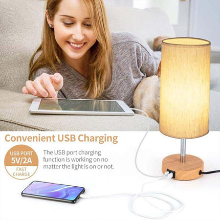 3-Speed Dimmable Bedside Table Lamp Touch Control Modern Nightstand Light
