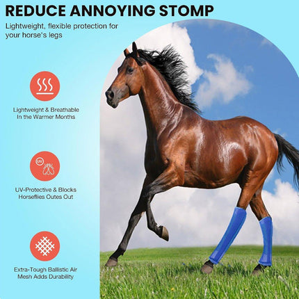4pcs Horse Leg Protection Covers Mosquito Shields for Horse Foot Safety Wraps