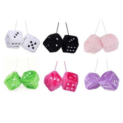 1pair Dice Plush Toy Cube Pendant Keychain Charm Cute Soft Accessory Gift