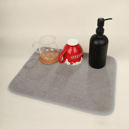 Microfiber Kitchen Drying Mat Absorbent Fast Dry Dish Bowl Cup Drainer Pad