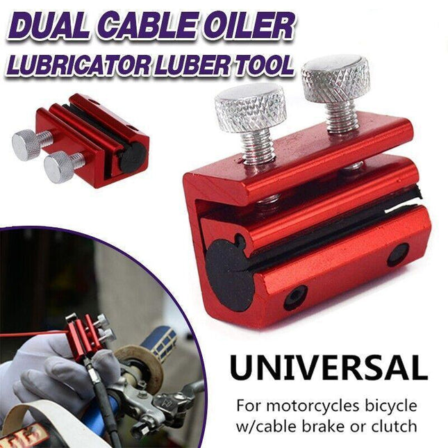 Universal Motorcycle Dual Cable Oiler Luber Lubricator Tool Mx Dirt Bike - Aimall