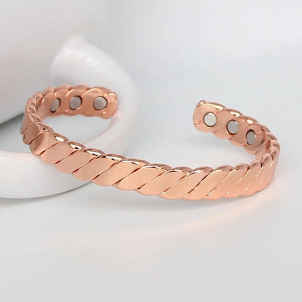 Men Women Copper Magnetic Bracelet Therapy Relief Arthritis Pain Healing Bangle - Aimall