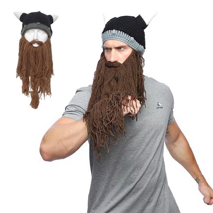 Funny Beard Party Hat Costume Accessory Warm Winter Beanie Unisex Gift Ideas
