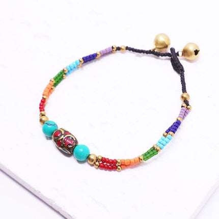Ethnic Style Handmade Bracelet Color Stone Sky Bead Fashion Round Bead Bracelet