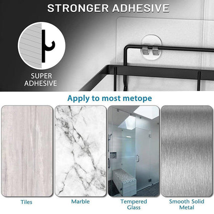 Perforation Free Bathroom Shelf Space Saving Storage Rack Organizer for Home Use