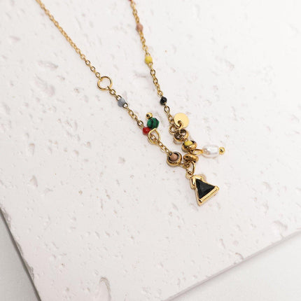 Colourful Imitation Pearl Necklace Girls Fashion Beaded Jewelry Chain