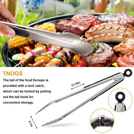 Stainless Steel BBQ Tool Set, Barbecue Grill Tool Set Storage Apron Picnic Gift - Aimall