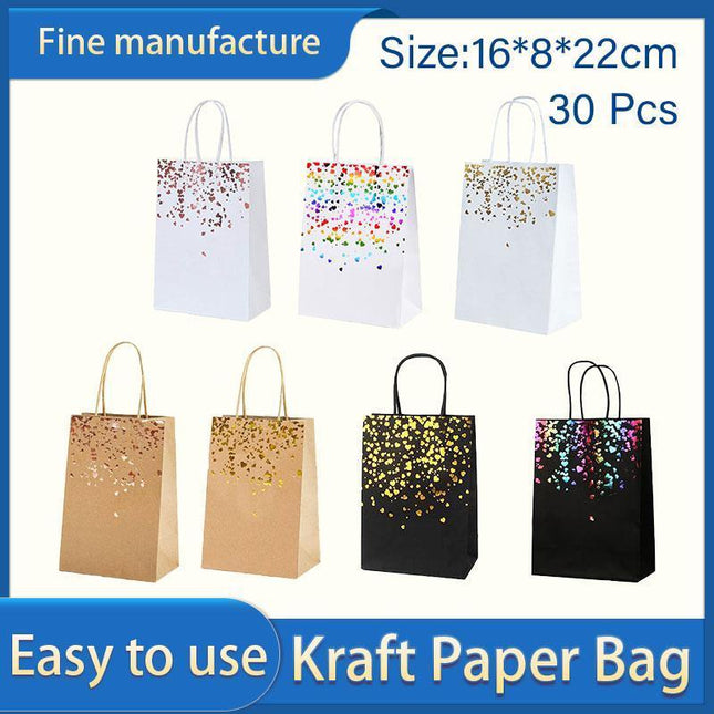 30PCS Kraft Paper Gift Bags Small Love Candy Bags Gold Foil Wedding Party Favors