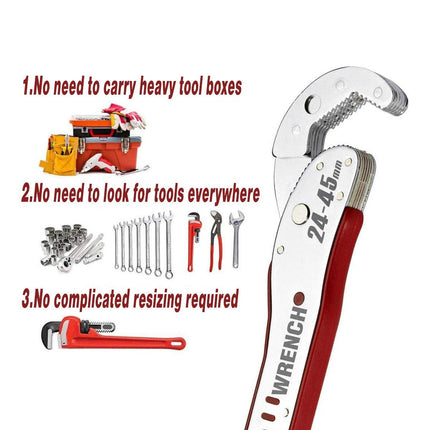 9-45mm Adjustable Wrench Wrench Multifunction Tool Quick Grip Universal Spanner - Aimall