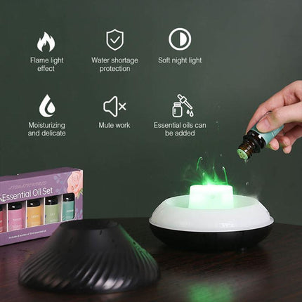 Flame Essential Oil Diffuser,Air Diffuser,Ultrasonic Aromatherapy Air Humidifier - Aimall