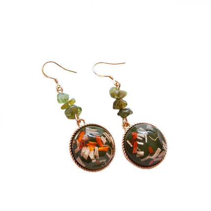 Natural Stone Earrings for Women Simple Vintage Dangle Drop Fashion Jewellery