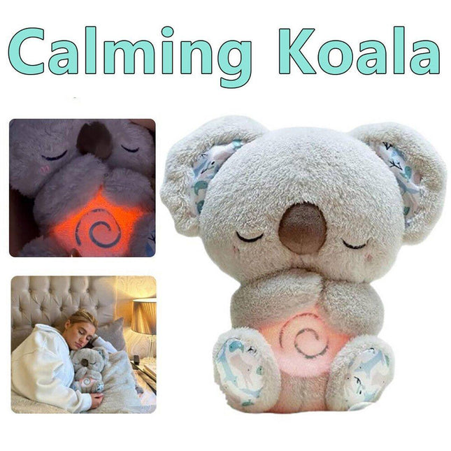 Luminous Sleeping Koala Plush Toy with Music for Early Learning and Soothing