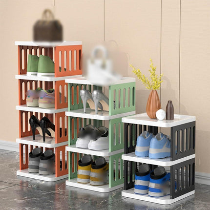 7/8 Tier Shoe Rack Multi Layer Foldable Plastic Home Doorway Storage Organizer