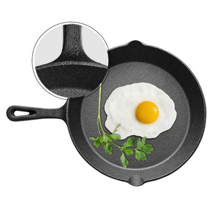 3X Non-stick Frying Pan Cast Iron Steak Skillet Round BBQ Grill Cookware Kitchen