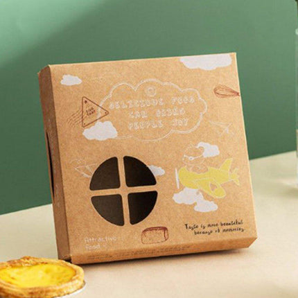 40PCS Cute Egg Tart Paper Boxes for Bakery Packaging Desserts Pastry Cupcakes