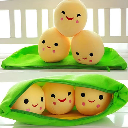 Cute Pea Pod Plush Toy Couple Bean Pillow Valentines Day Gift Soft Doll 40cm