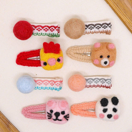 Cute Cartoon Cube Animal Hairpin Fall Winter Fashion Hair Accessories for Women