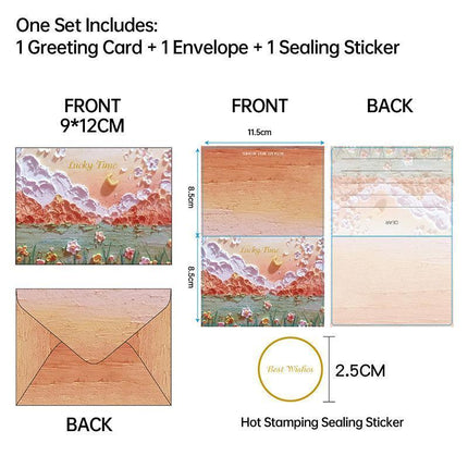 30pcs Oil Painting Postcard Set Illustration Small Cards for Birthday Gifts