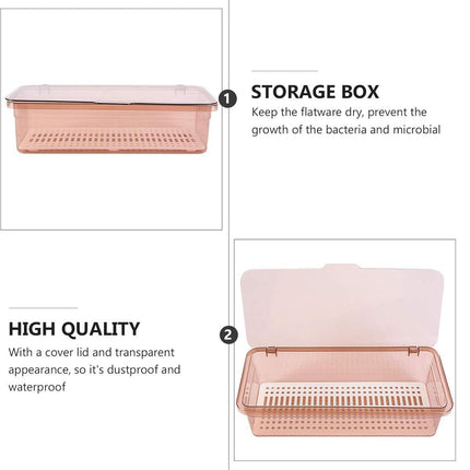 2PCS Chopsticks Box with Lid Dustproof Storage Container for Tea Set Cosmetic