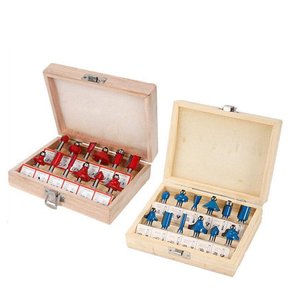 15X 1/2 1/4 inch Router Bits Set Woodworking Tool Cutter Shank Tungsten Carbide - Aimall