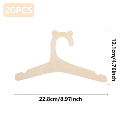 20PCS Small Wooden Clothes Hangers Mini Size Coat Hanger Set for Wardrobe Storage
