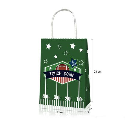Rugby Themed Kraft Paper Tote Bags Durable 150g Kraft Paper for Sports Fans
