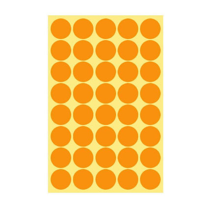 8/13/25/50mm Colour Sticker Dots Adhesive Round Labels Circular Scrapbooking Orange - Aimall