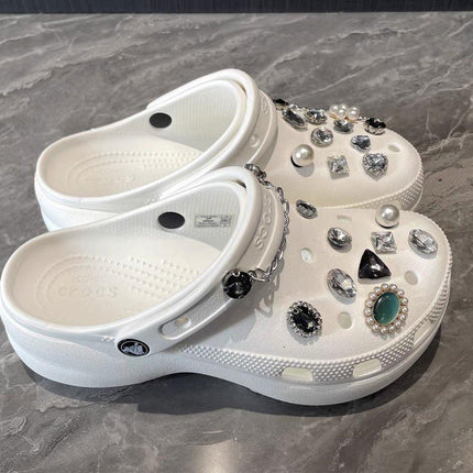 Retro Metal Pearl Shoe Buckle Removable Decoration DIY Accessories for Cave Shoe