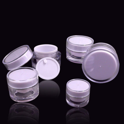 10pcs Clear Acrylic Round Cream Bottle Cosmetic Dispenser Refillable Containers