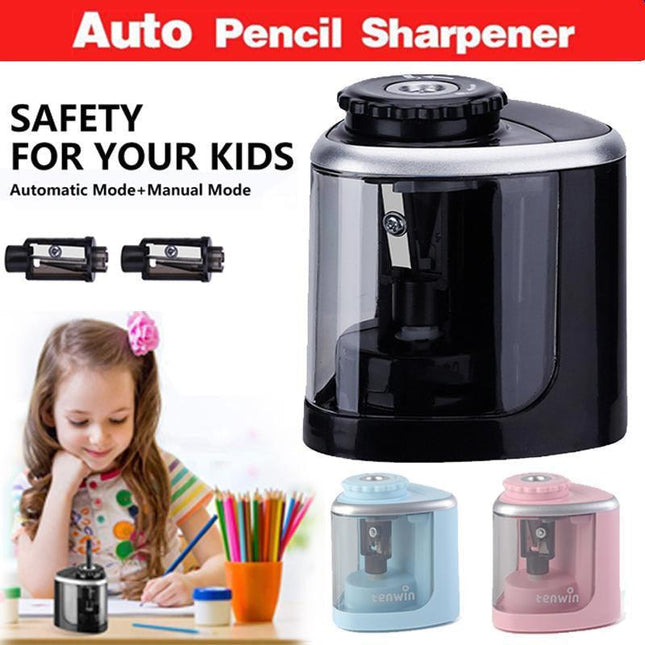 Automatic Electric Pencil Sharpener Operated Students Desktop With 2 Blades - Aimall